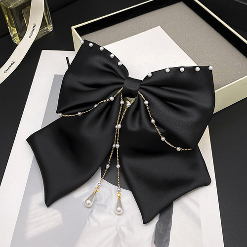 时尚优雅链条流苏大蝴蝶结发夹