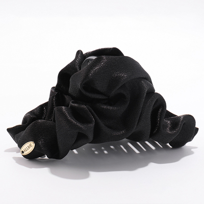 轻奢金标褶皱云朵抓夹女高级感2025新款后脑勺盘发发夹鲨鱼夹头饰