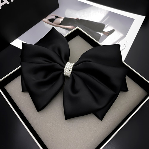 F8珍珠蝴蝶结头饰发夹高级感