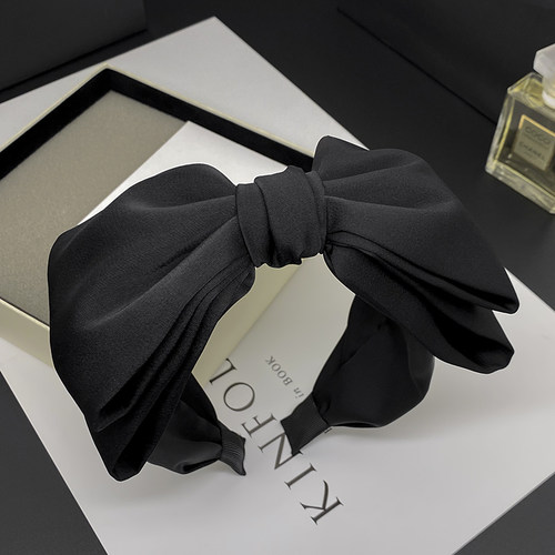 春季新品缎面黑色百搭气质发箍