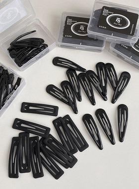 黑色发夹边夹侧边刘海夹固定发卡子后脑勺碎发夹头饰一字bb夹新款