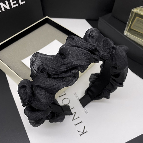 纹理玫瑰高颅顶甜美网纱发箍