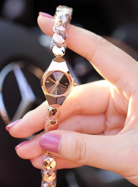 希欢手表女士款防水百搭小众高级感精致手链时尚ins风轻奢石英表