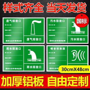 废气排放口标识牌物噪声排放源污水排放口雨水排放口废气排放口危险废物标识牌标志警示贴警告标志铝板反光膜