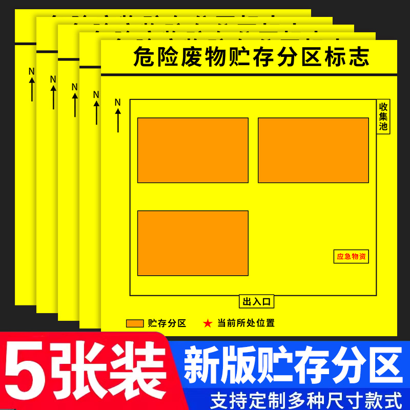 危险废物贮存分区标志2024危险废物标识牌新版危废贮存场所标识牌危废标签警示牌新版国标环保标识牌全套贴纸