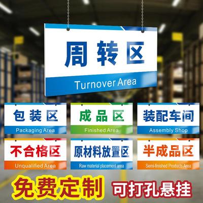 仓库生产车间工厂办公区域标识牌指示挂牌食品厂成品合格分区标示库房超市管理定制物料货架库位货物分类定做