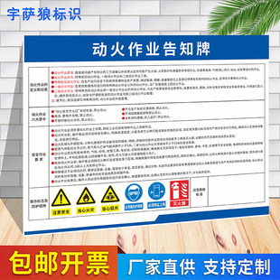 消防验厂动火作业安全告知标识牌严禁未经授权擅自动火提示牌安全出口严禁锁闭指示牌当心弧光小心火灾警示牌