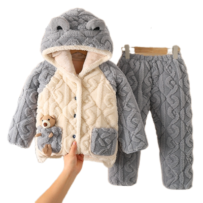 冬季儿童睡衣加厚款珊瑚绒