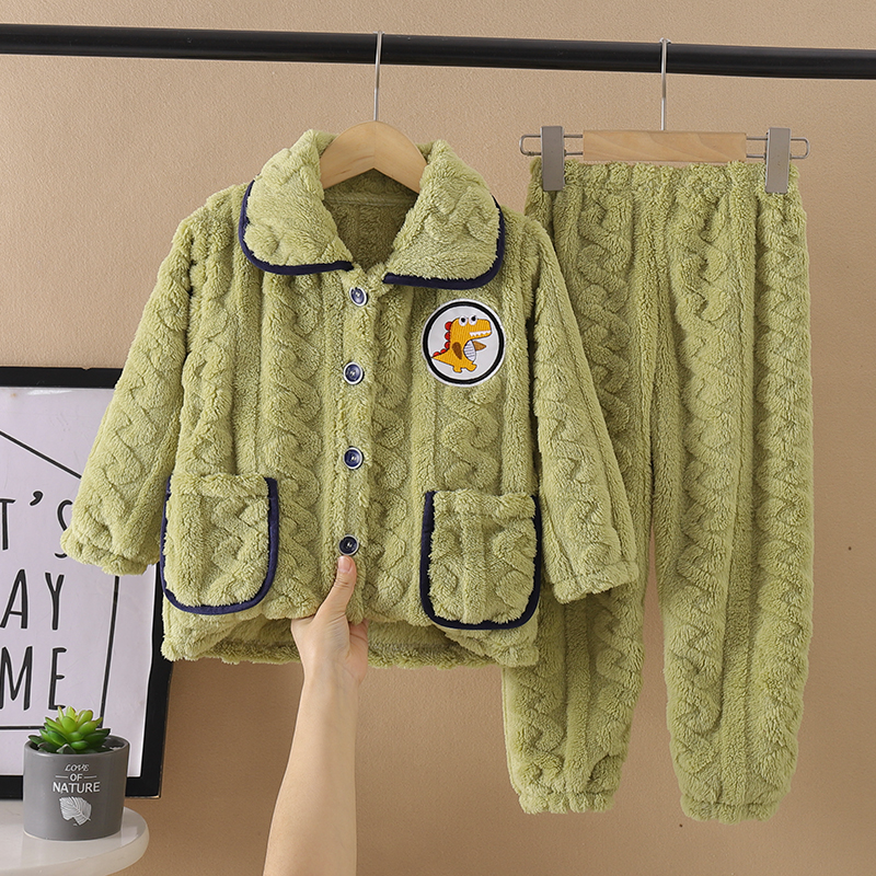 秋冬季儿童法兰绒睡衣