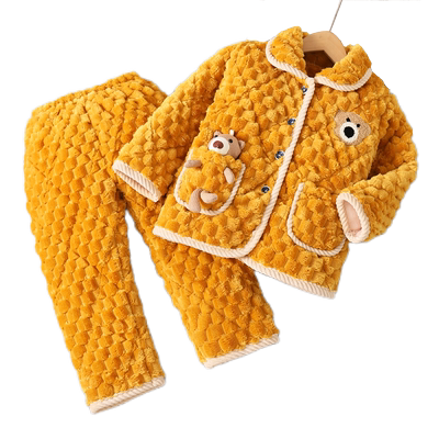 冬季儿童睡衣女童加厚款法兰绒