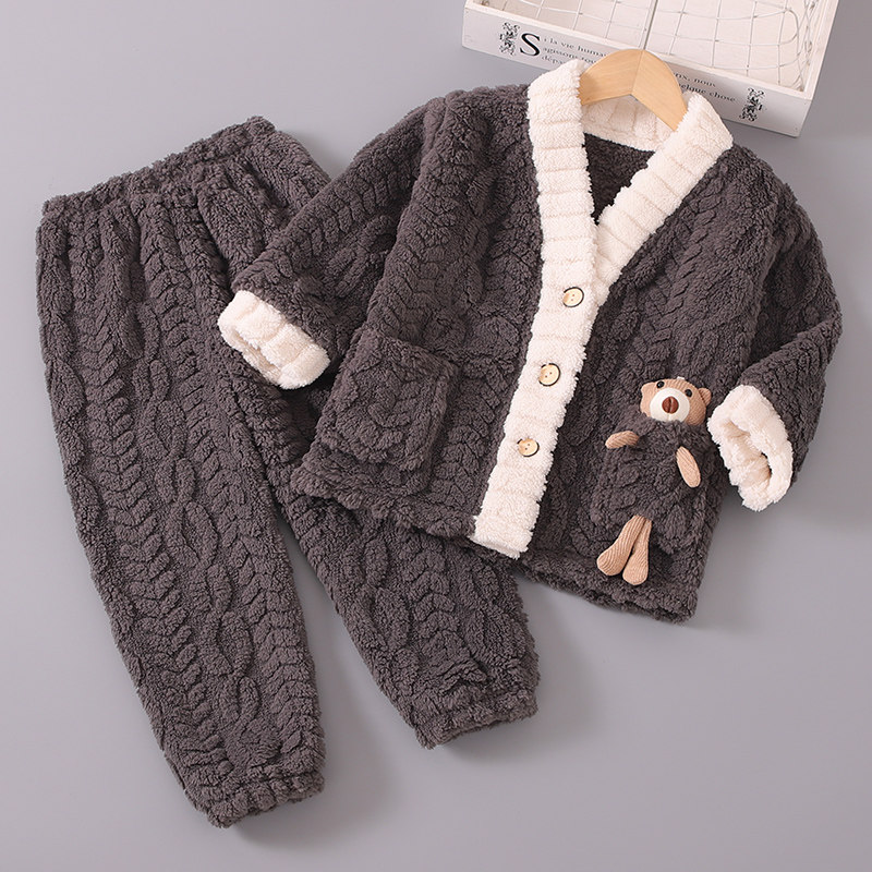 儿童法兰绒家居服套装