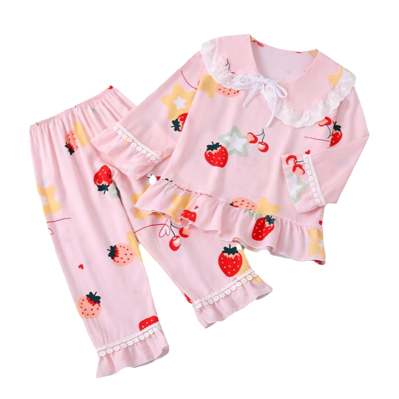 女童女孩宝宝绵绸空调家居服