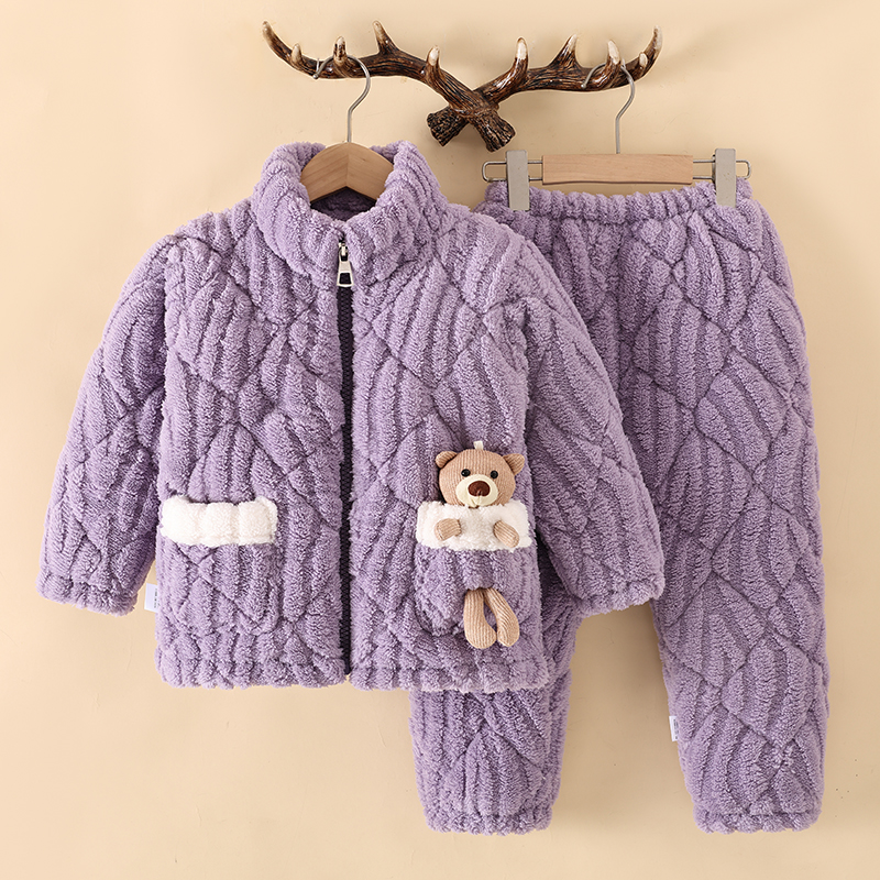 冬季男童女童珊瑚绒睡衣