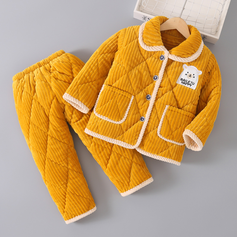 白乐兔三层加厚水晶绒夹棉睡衣