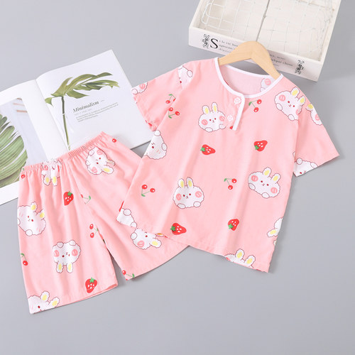 夏季男童女童短袖家居服