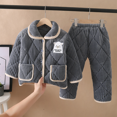 儿童加绒加厚夹棉睡衣