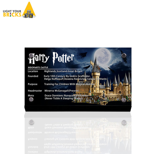 POP适用乐高71043霍格沃兹城堡模型哈利波特系列亚克力展示铭牌