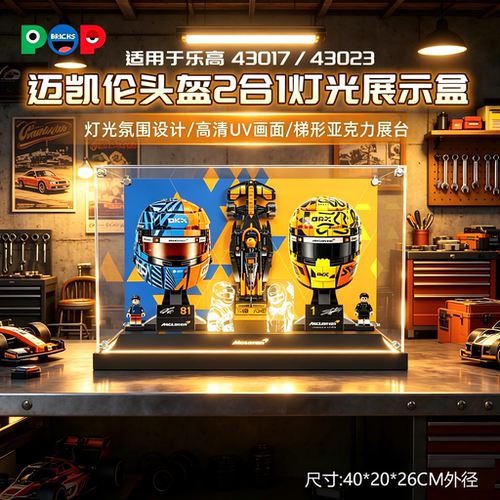 适用乐高迈凯伦F1车队头盔展示盒