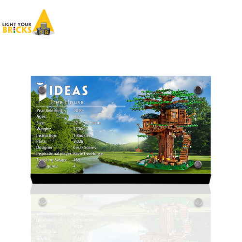 POP适用乐高21318树屋积木模型创意系列idea亚克力展示铭牌架子