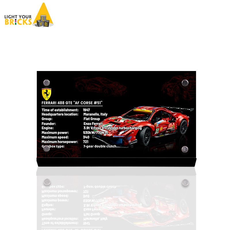 POP适用乐高42125法拉利积木模型赛车系列亚克力展示铭牌架子