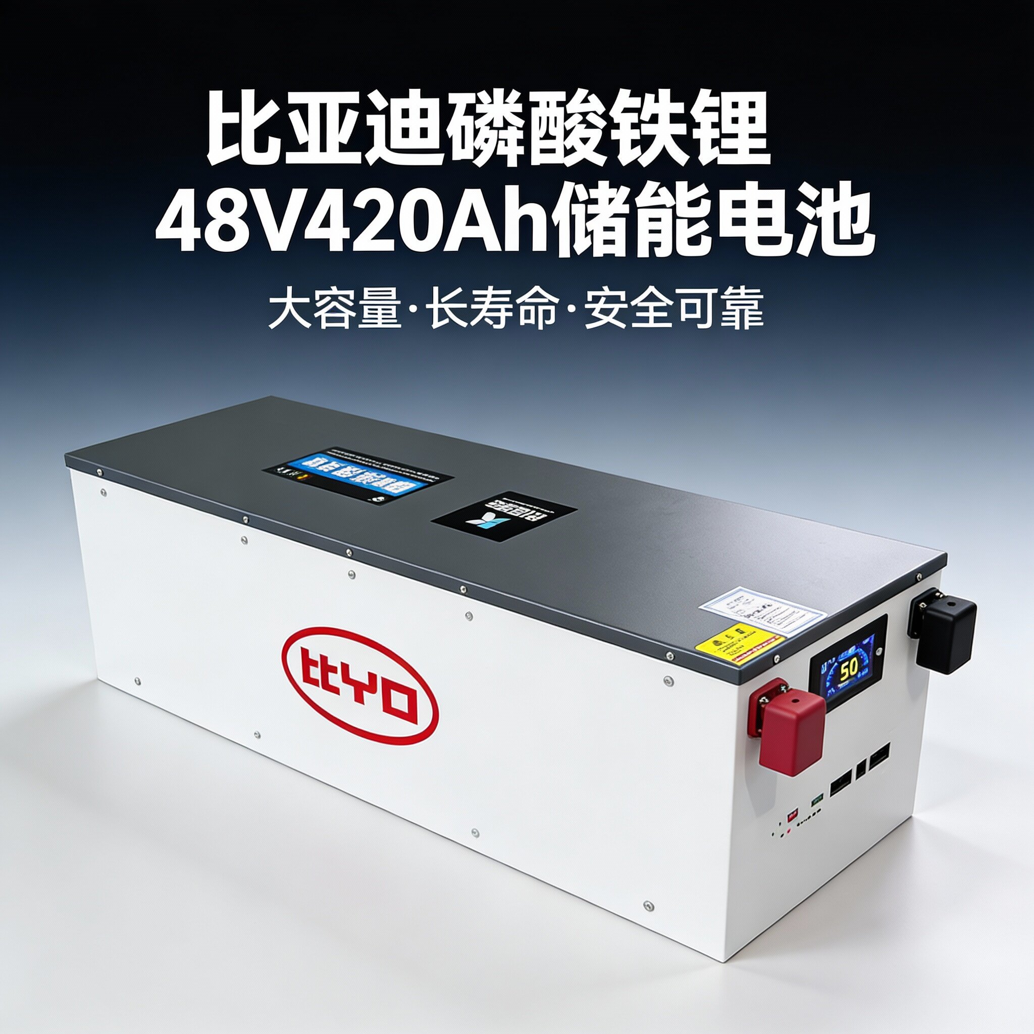 全新26年比亚迪磷酸铁锂刀片48v420安大容量锂电池家用光伏储能