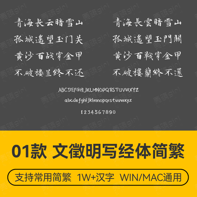 Procreate/Win/GoodNotes/Mac通用 古典国风文徵明写经体繁体楷体