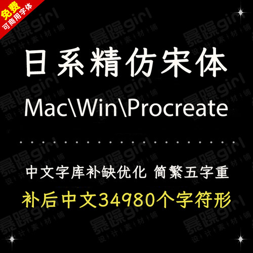 Procreate/GoodNotes日系中文繁简仿宋手机电脑通用 精修版字体库