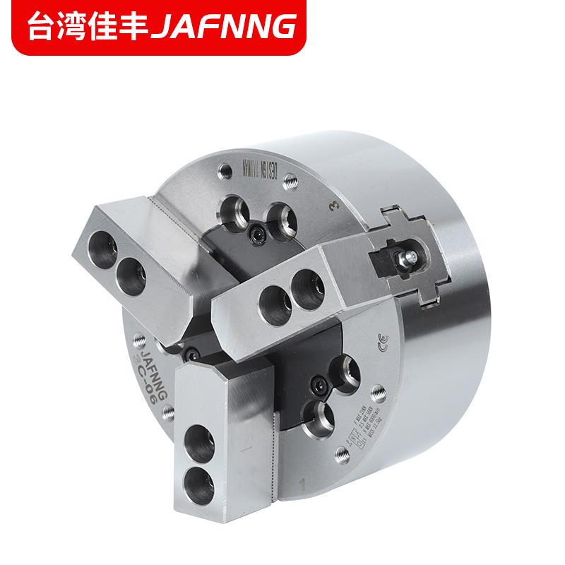 新款台湾佳丰JIAFeng全钢中实三爪液压卡盘油压夹头5681012寸包邮