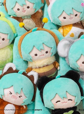 FUN4YEAH初音未来MIKUZOO毛绒盲盒熊猫考拉猫咪小熊猫青蛙蜜蜂