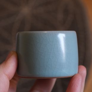 饮古观青扳指杯汝瓷主人杯景德镇茶具女士个人专用2025新款高端