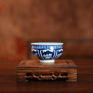 逸古堂景德镇青花八宝炉式主人单杯高端手工手绘男女专用陶瓷茶具