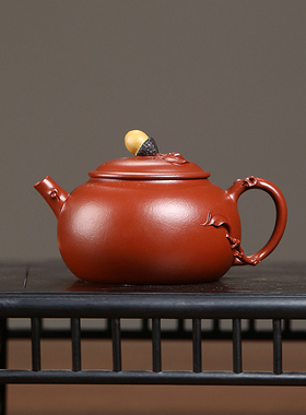 JCY-0076非遗正品手工 季畅园 【榛意】朱泥120cc茶具 宜兴紫砂壶