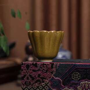 逸古堂 | 茶叶末佛手杯50ML 景德镇陶瓷纯手工手绘复古茶杯茶具