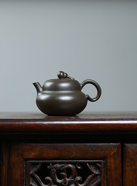 JCY-0138非遗正品手工 季畅园 【福禄】老天青80cc 宜兴紫砂壶