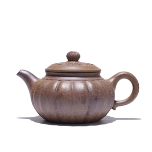 大吉羊柴烧 宜兴紫砂壶茶壶 原矿本山绿泥菱韵150ml庄杰