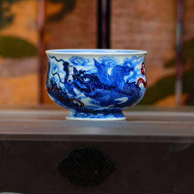 永明尚玩 |明老龙布袋杯 景德镇陶瓷