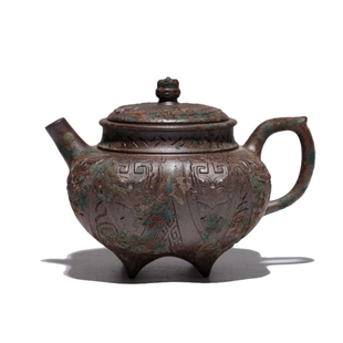 【鼎韵觉醒系列】大吉羊柴烧宜兴紫砂壶 吉金沉璧120ml庄杰