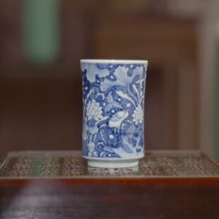 逸古堂一路莲鱼手握杯景德镇陶瓷女士个人专用2025新款高端