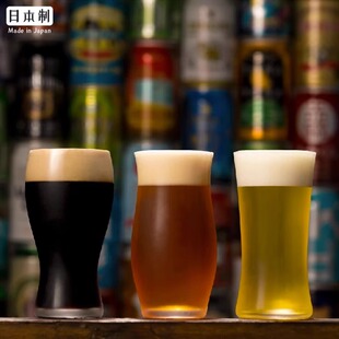 晚酌的流派啤酒杯日本进口aderia精酿啤酒杯玻璃杯果汁杯水杯套装