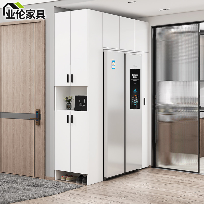 餐边柜现代简约大容量收纳柜鞋柜小户型多功能嵌入式冰箱柜3G166