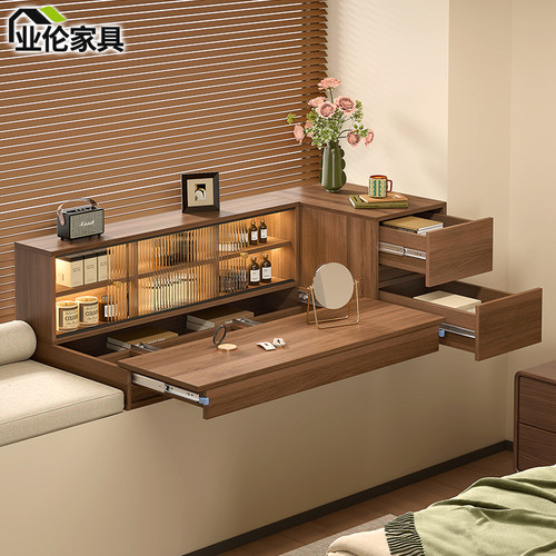 中古风飘窗书桌可伸缩2025新款