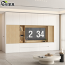 电视柜收纳储物展示柜一体组合背景墙柜客厅家用靠墙电视柜3D108