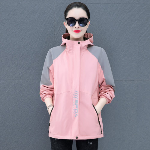 啄木鸟冲锋衣外套女秋冬2025新款韩版休闲百搭时尚洋气风衣夹克潮