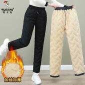女冬外穿2025新款 保暖裤 女式 啄木鸟羽绒棉裤 加绒加厚防寒休闲裤 子