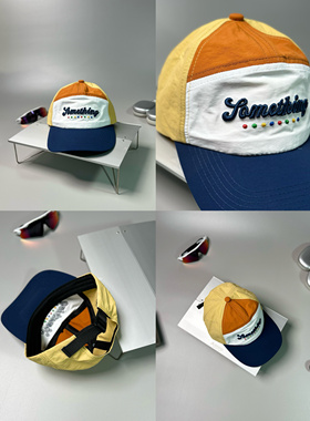 SOMETHING拼色速干棒球帽 户外五页帽防泼水鸭舌帽太阳帽子#Z73