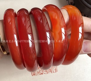 天然正品玉石镯子巴西冰红玛瑙女款正版版红色旺夫真玉手镯 证书