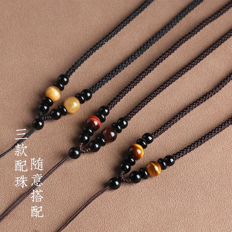 金虎眼石吊坠挂绳玉佩替换绳