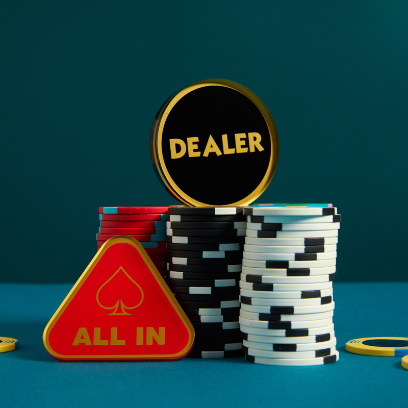 星【扑克】德州扑克专用庄码、DEALER ALLIN套装（黑金）