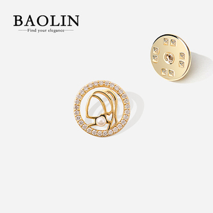 精致个性设计感小胸针仿戴珍珠耳环的少女配饰领针领口防走光扣针