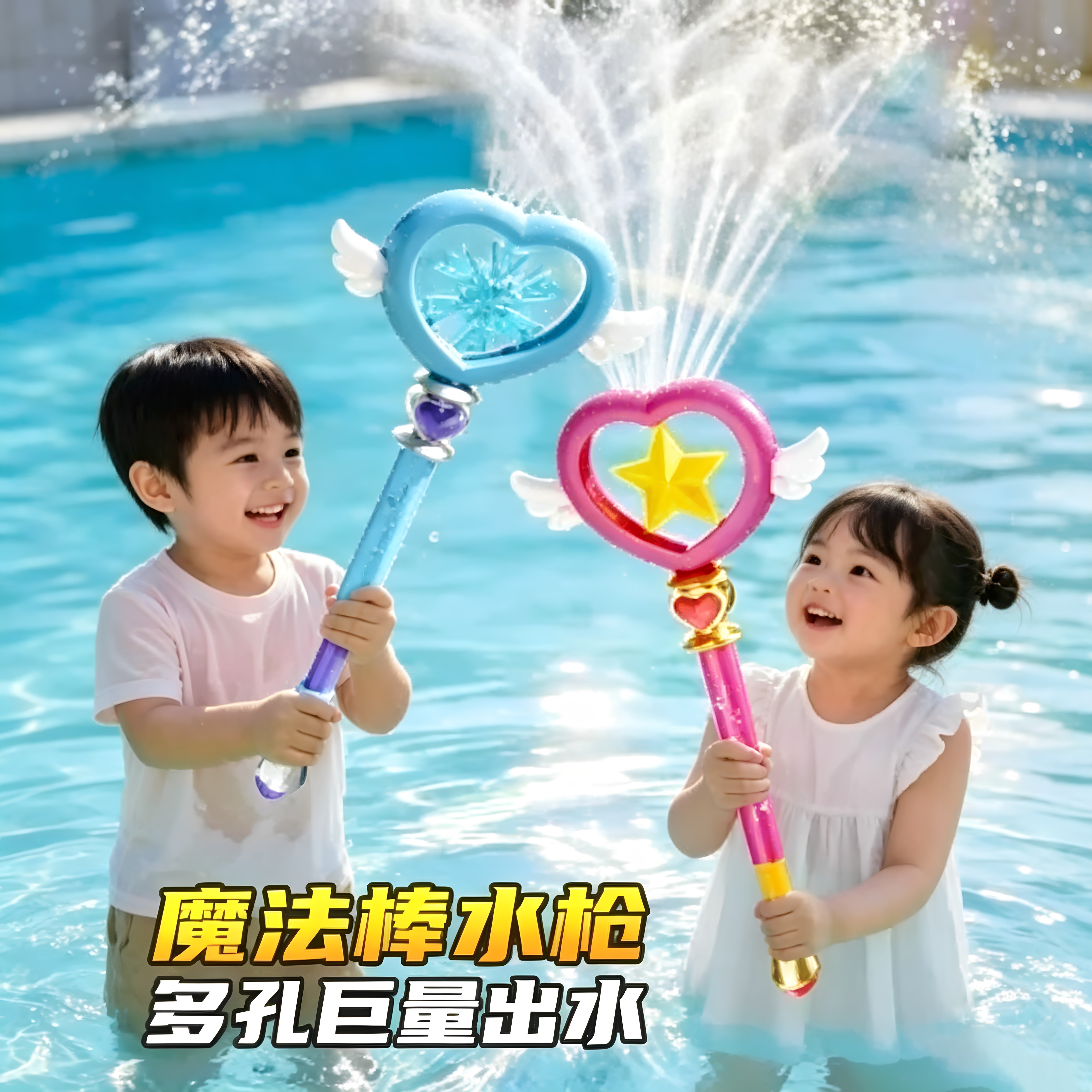 仙女棒夏日水枪玩具创意可爱公主爱心造型高颜喷水值魔法棒戏水枪